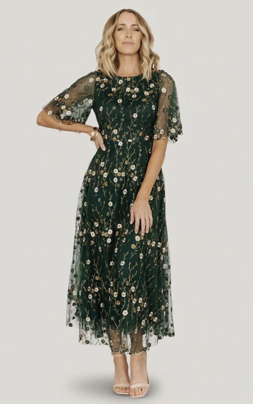 Baltic Born Arabella Embroidered Tulle Maxi Dress